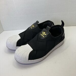 ADIDAS‎ Superstar Slip-on Low Black Women's Shoe Sneaker Size 6.5 No Lace